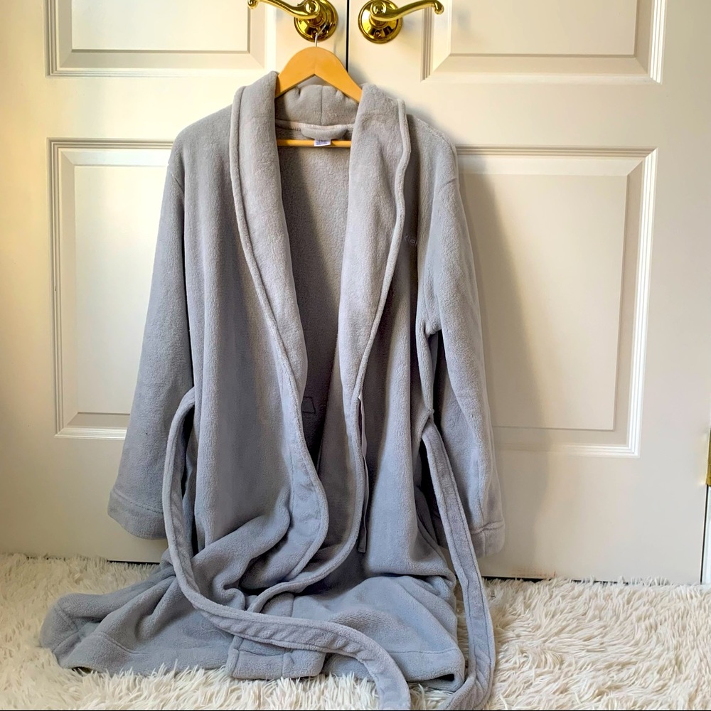 Calvin Klein gray grey bathrobe plush hotel robe
